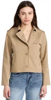 Frame Short Trench Jacket In Khaki