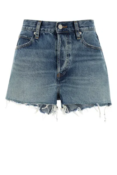 Frame The Dare Frayed Shorts In Blue