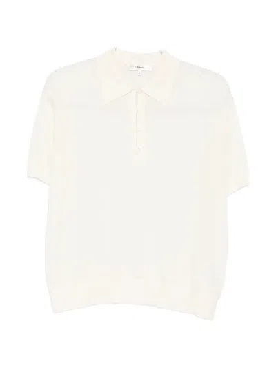 Frame Short-sleeve Polo Top In Neutral