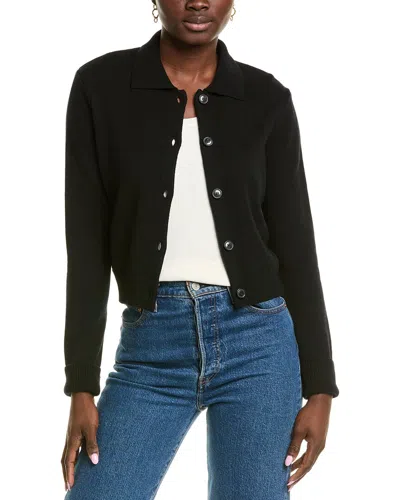 Frame Shrunken Cashmere Cardigan In Black