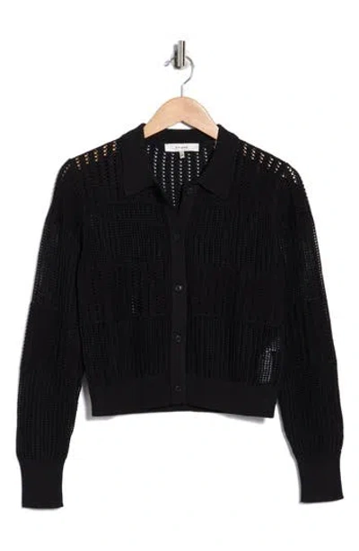 Frame Shrunken Crochet Cardigan In Brown