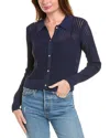 Frame Denim Shrunken Crochet Cardigan In Blue
