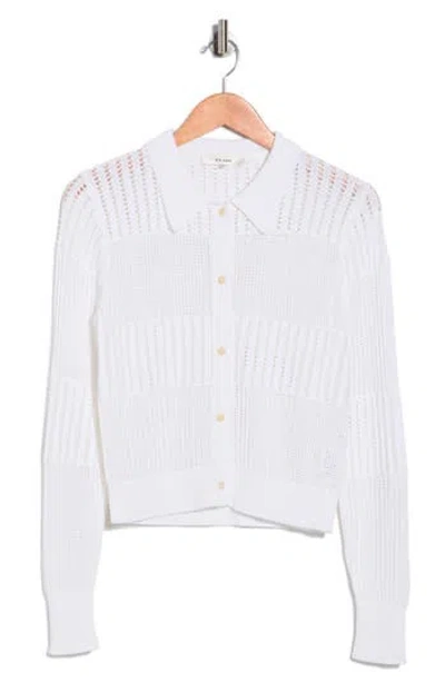 Frame Shrunken Crochet Cardigan In White