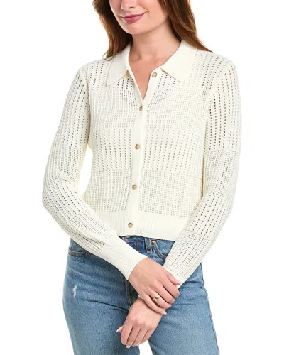Frame Denim Shrunken Crochet Cardigan In White