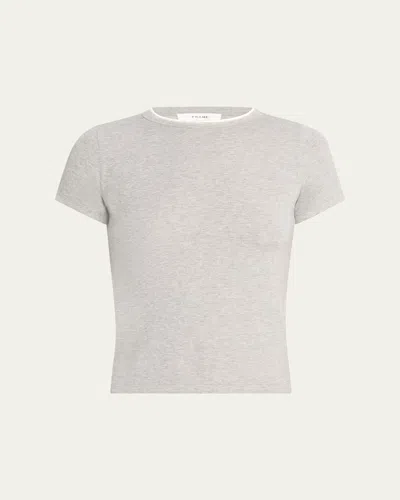 Frame Shrunken Short-sleeve Tee In Gris Heather