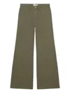 Frame Le Tomboy Stretch-cotton Twill Wide-leg Pants In Green