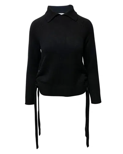 Frame Side Tie Sweater In Black Cashmere