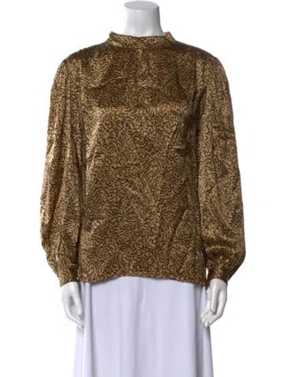 Pre-owned Frame Silk Animal Print Blouse In Multi