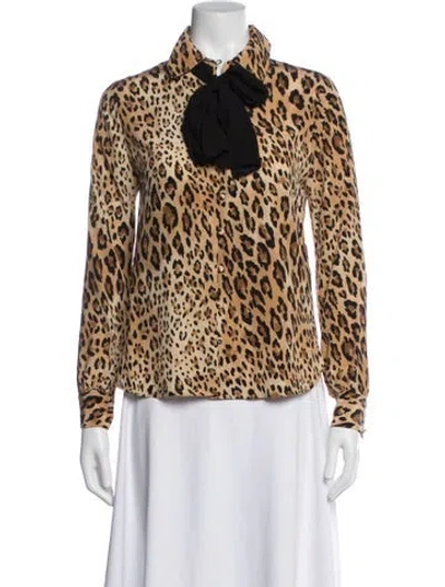 Pre-owned Frame Silk Animal Print Blouse In Multicolor