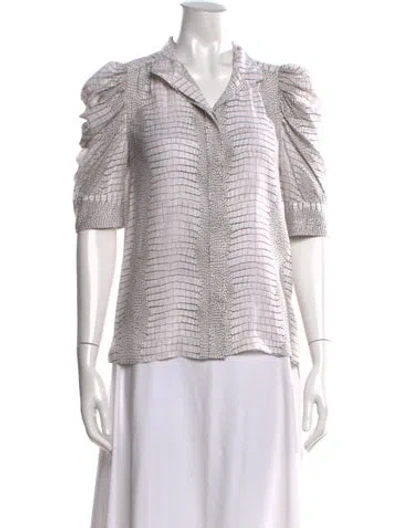 Pre-owned Frame Silk Animal Print Blouse In Neutral