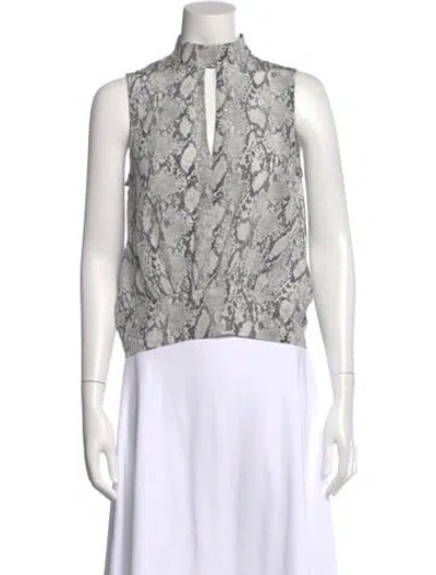 Pre-owned Frame Silk Animal Print Top In Multi