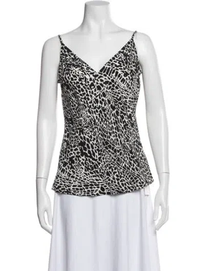 Pre-owned Frame Silk Animal Print Top In Multi