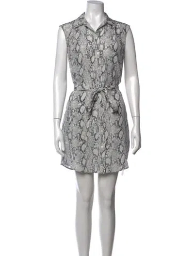 Pre-owned Frame Silk Animal Print Tunic In Grey