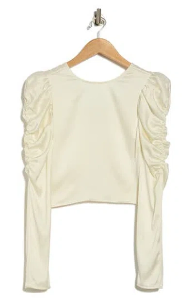 Frame Silk Backless Long Sleeve Shirt In Neutral