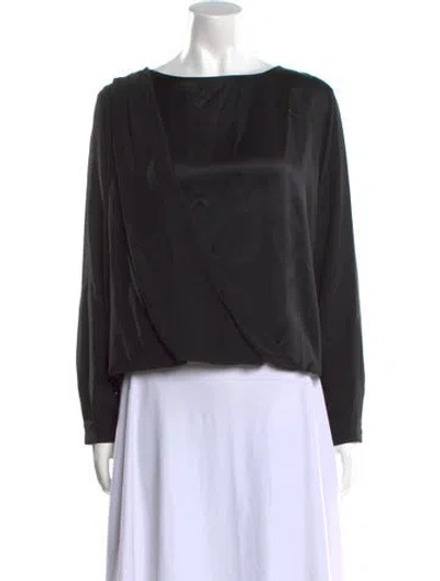 Pre-owned Frame Silk Bateau Neckline Blouse In Gray