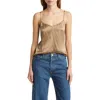 Frame Silk Camisole In Brown