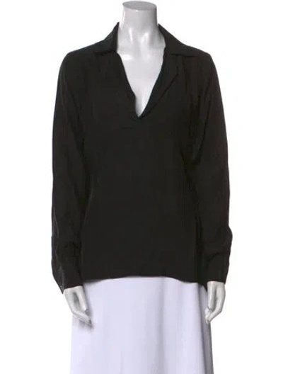 Pre-owned Frame Silk Cowl Neck Sweatshirt In Black