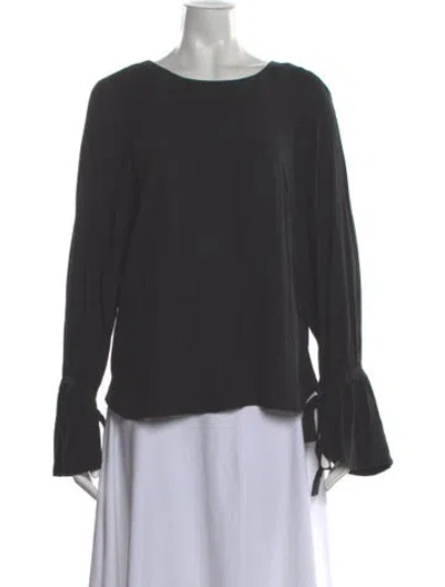 Pre-owned Frame Silk Crew Neck Blouse In Gray