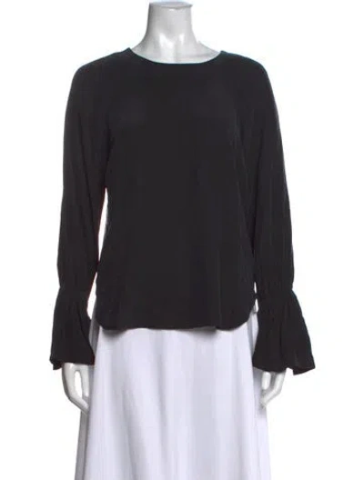 Pre-owned Frame Silk Crew Neck Blouse In Grey