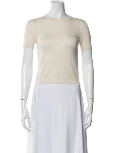 Pre-owned Frame Silk Crew Neck Sweater In White