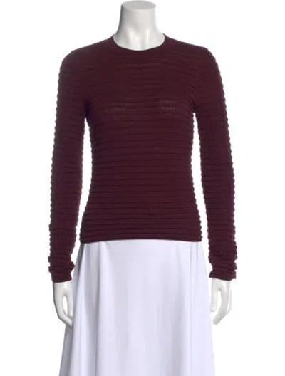 Pre-owned Frame Silk Crew Neck Top In Burgundy