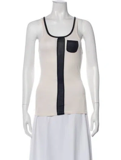 Pre-owned Frame Silk Crew Neck Top In Neutral