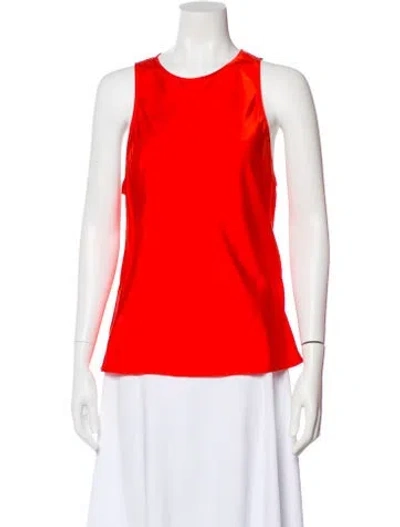 Pre-owned Frame Silk Crew Neck Top In Orange