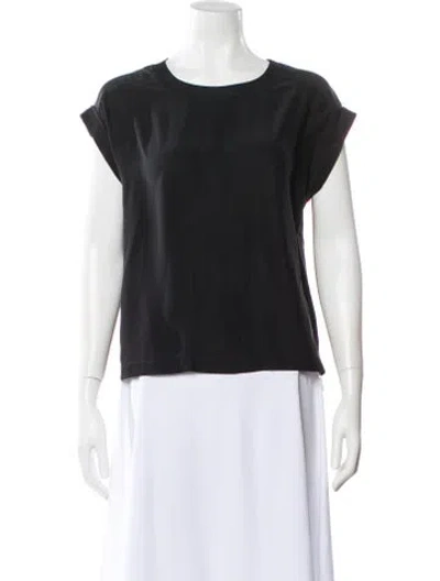 Pre-owned Frame Silk Crew Neck T-shirt In Black