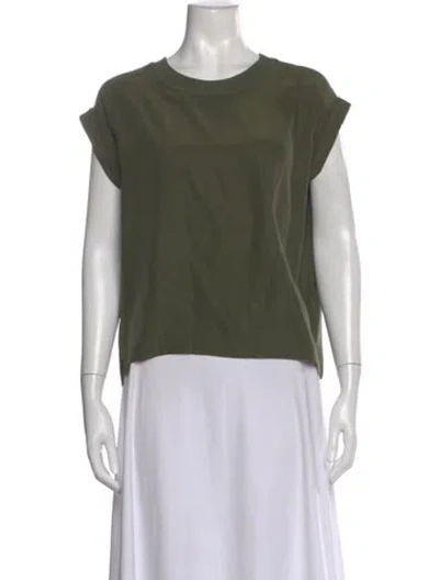 Pre-owned Frame Silk Crew Neck T-shirt In Green