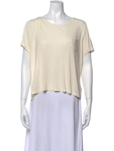 Pre-owned Frame Silk Crew Neck T-shirt In Neutrals