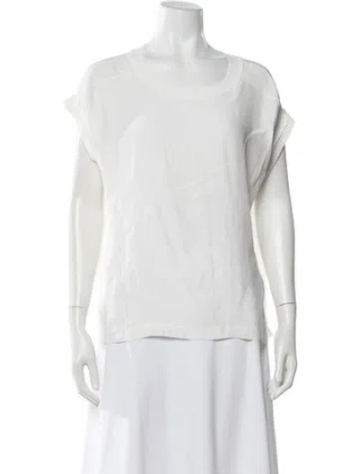 Pre-owned Frame Silk Crew Neck T-shirt In White