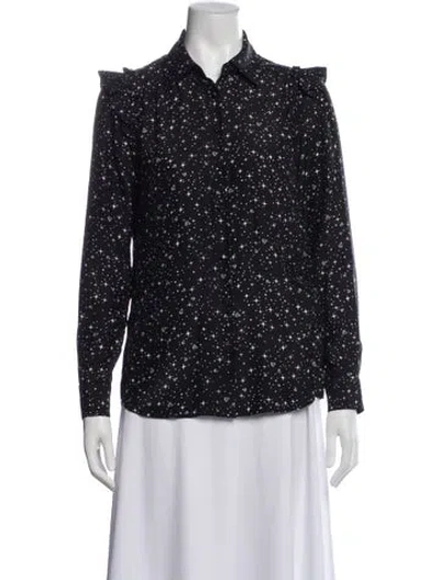 Pre-owned Frame Silk Graphic Print Blouse In Multi