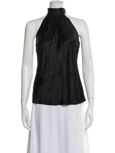 Pre-owned Frame Silk Halterneck Top In Black