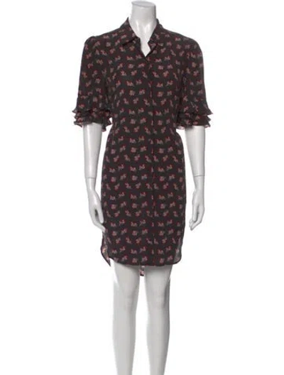 Pre-owned Frame Silk Knee-length Dress In Black