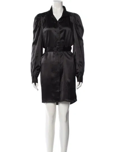 Pre-owned Frame Silk Knee-length Dress In Black