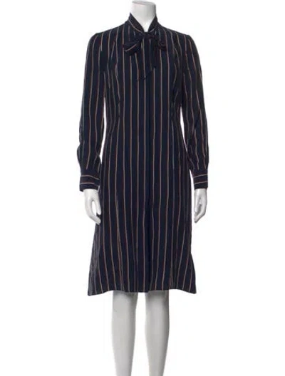 Pre-owned Frame Silk Knee-length Dress In Blue