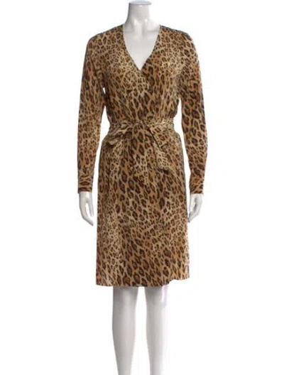 Pre-owned Frame Silk Knee-length Dress In Brown