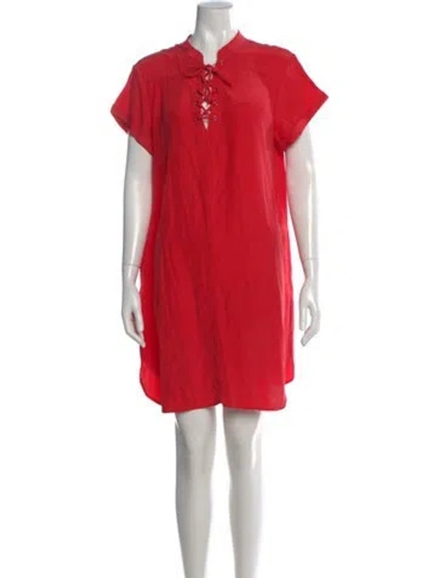 Pre-owned Frame Silk Knee-length Dress In Red