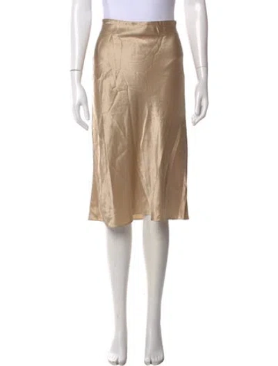 Pre-owned Frame Silk Knee-length Skirt In Brown