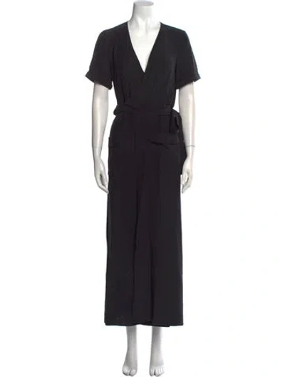 Pre-owned Frame Silk Long Dress In Black