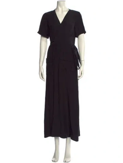 Pre-owned Frame Silk Long Dress In Black
