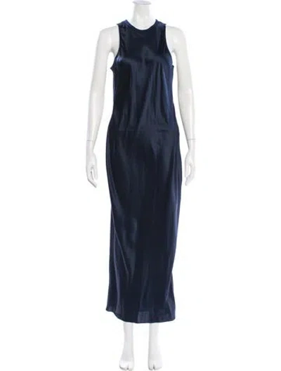 Pre-owned Frame Silk Long Dress In Blue