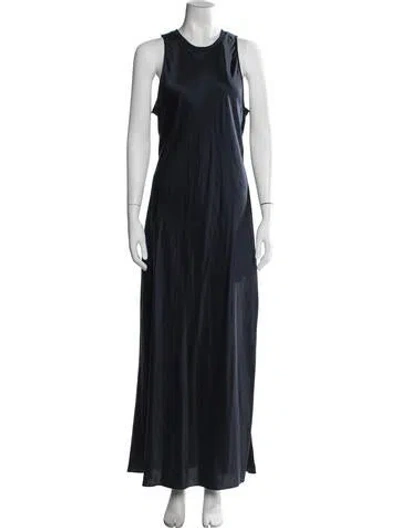 Pre-owned Frame Silk Long Dress In Blue