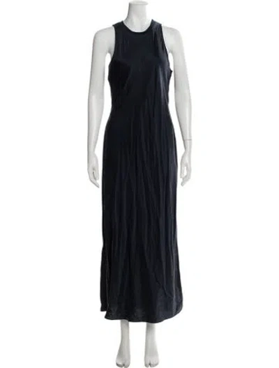 Pre-owned Frame Silk Long Dress In Blue