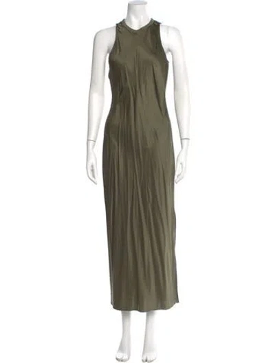 Pre-owned Frame Silk Long Dress In Green