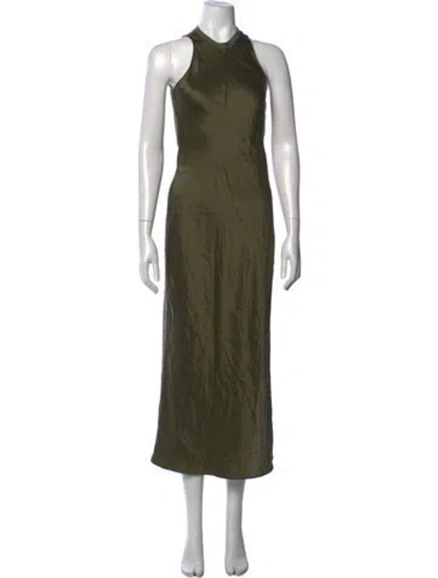 Pre-owned Frame Silk Long Dress In Green