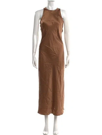 Pre-owned Frame Silk Long Dress In Neutral