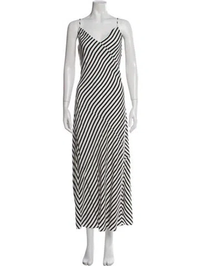 Pre-owned Frame Silk Long Dress In Neutral