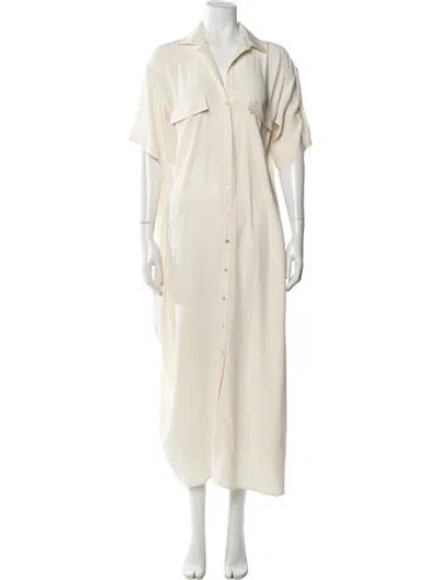 Pre-owned Frame Silk Long Dress In Neutral