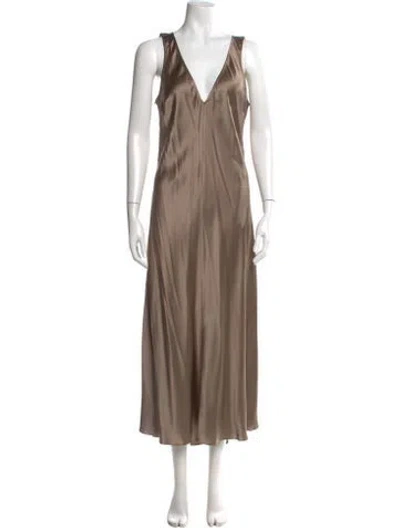 Pre-owned Frame Silk Long Dress In Neutral